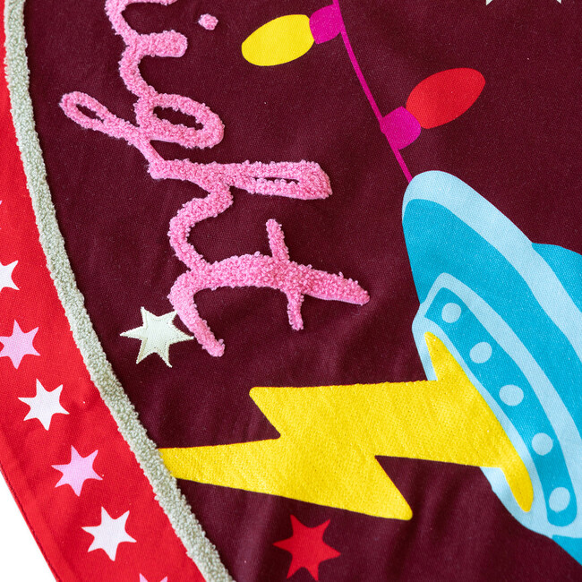 Embroidered Tree Skirt, All Is Bright - Tree Skirts - 6