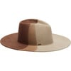 Women's Harlowe Wool 14KT Gold Logo Plate Fedora, Beige, Camel & Brown - Hats - 1 - thumbnail