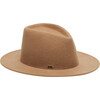 Women's Blaine Wool 14KT Gold Logo Plate Fedora, Camel - Hats - 1 - thumbnail