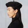 Women's Carter 14KT Gold Logo Plate Tweed Beret, Black - Hats - 3