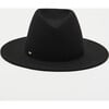 Women's Blaine Wool 14KT Gold Logo Plate Fedora, Black - Hats - 4