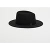 Women's Blaine Wool 14KT Gold Logo Plate Fedora, Black - Hats - 5