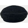 Women's Marina Tweed Chained Cap, Black - Hats - 3