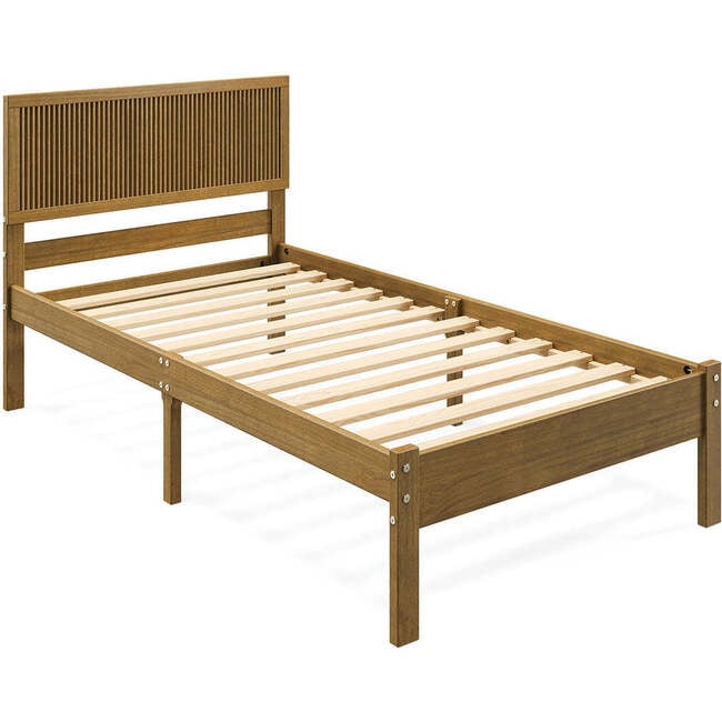 P'Kolino Reeded Wood Twin Bed, Natural Oak - Beds - 7