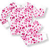 Print Long Sleeve Cuffed Pajamas, Pink Balloons - Pajamas - 1 - thumbnail