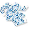 Print Long Sleeve Cuffed Pajamas, Blue Balloons - Pajamas - 1 - thumbnail