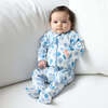 Baby's Print Zipper Footed Onesie, Blue Balloons - Footie Pajamas - 2