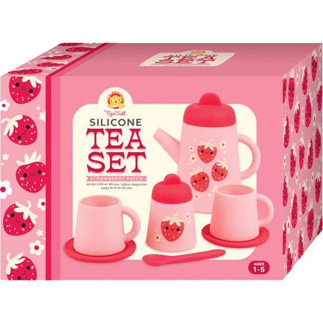 Tiger Tribe: Silicone Tea Set - Strawberry Patch - 9 Piece Kids Playset - Play Kits - 2