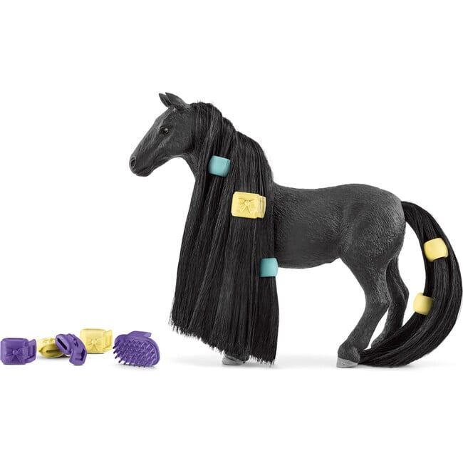 Schleich Beauty Horse: Criollo Definitivo Mare - Black Horse Figurine & Hair Styling Accessories