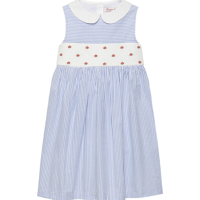 Tilly Smocked Dress, Blue Stripe