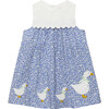 Little Floral Duck Dress , Mini Blue Floral - Dresses - 1 - thumbnail