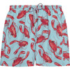 Mens Lobster Swimshort, Aqua - Swim Trunks - 1 - thumbnail