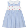 Little Tilly Smocked Dress, Blue Stripe - Dresses - 1 - thumbnail