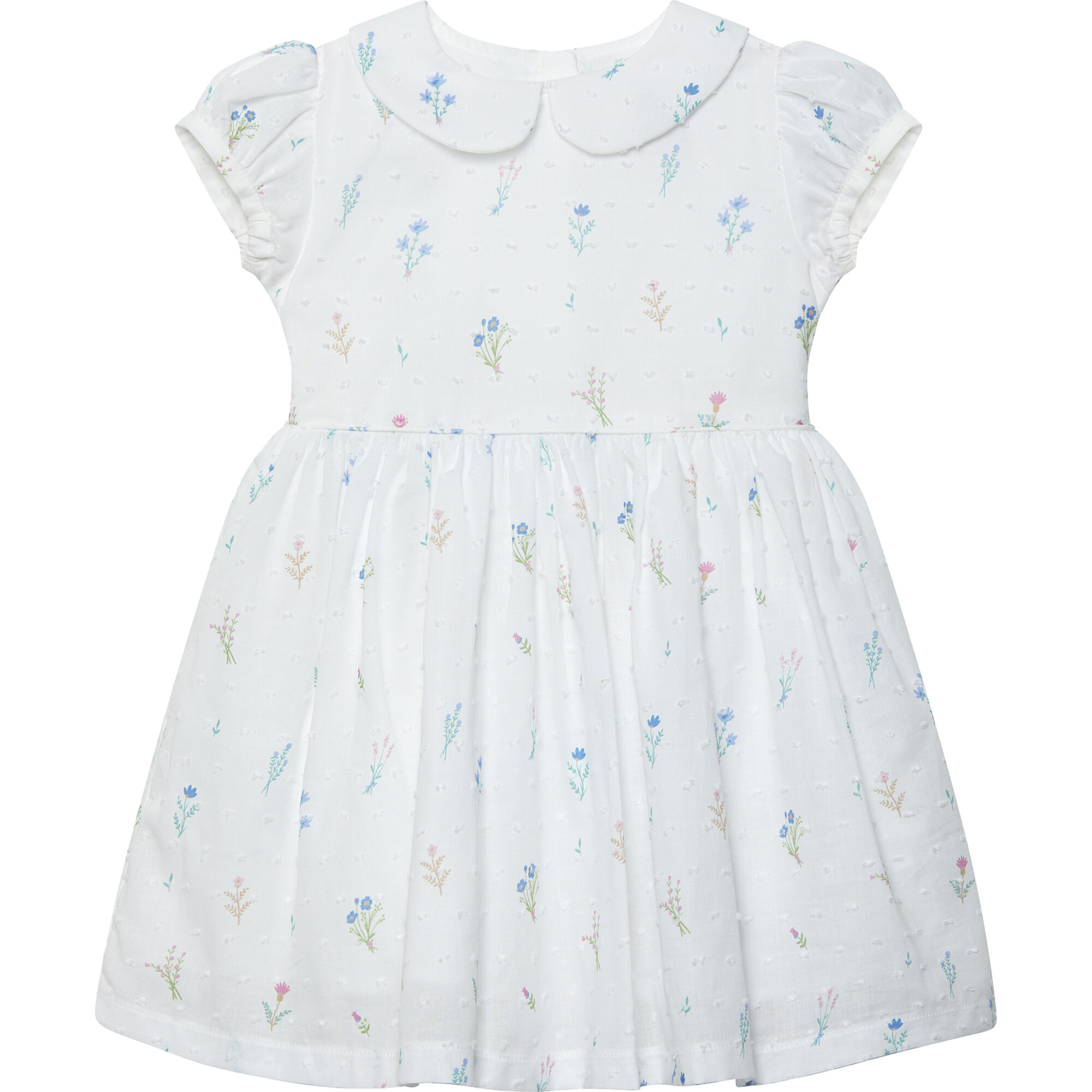 Little Fleur Floral Dress, White Floral - Dresses - 1