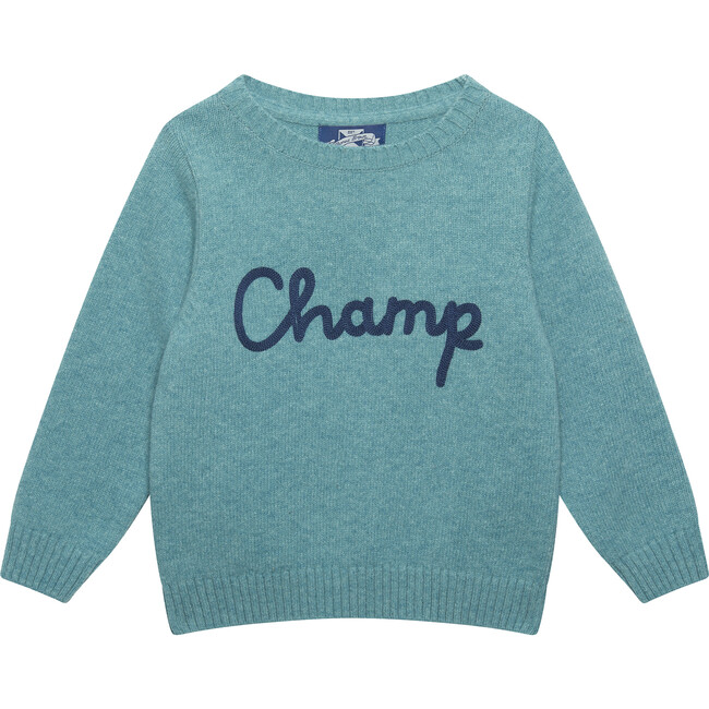 Champ Sweater, Teal Green - Sweaters - 1