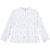 Frances Floral Ruffle Blouse, White - Blouses - 1 - thumbnail