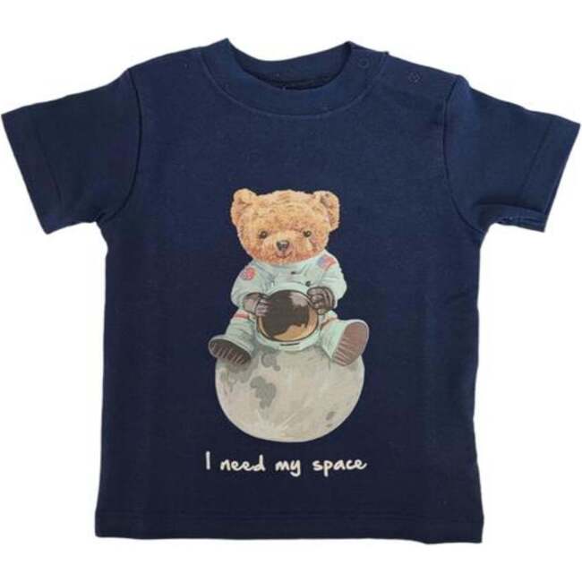 Pima T-Shirt "I Need My Space", Blue
