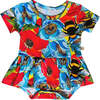 Summer Floral Bumble Bee Baby Girl Short Sleeve Bodysuit Dress, Multi - Dresses - 1 - thumbnail