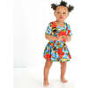 Summer Floral Bumble Bee Baby Girl Short Sleeve Bodysuit Dress, Multi - Dresses - 2