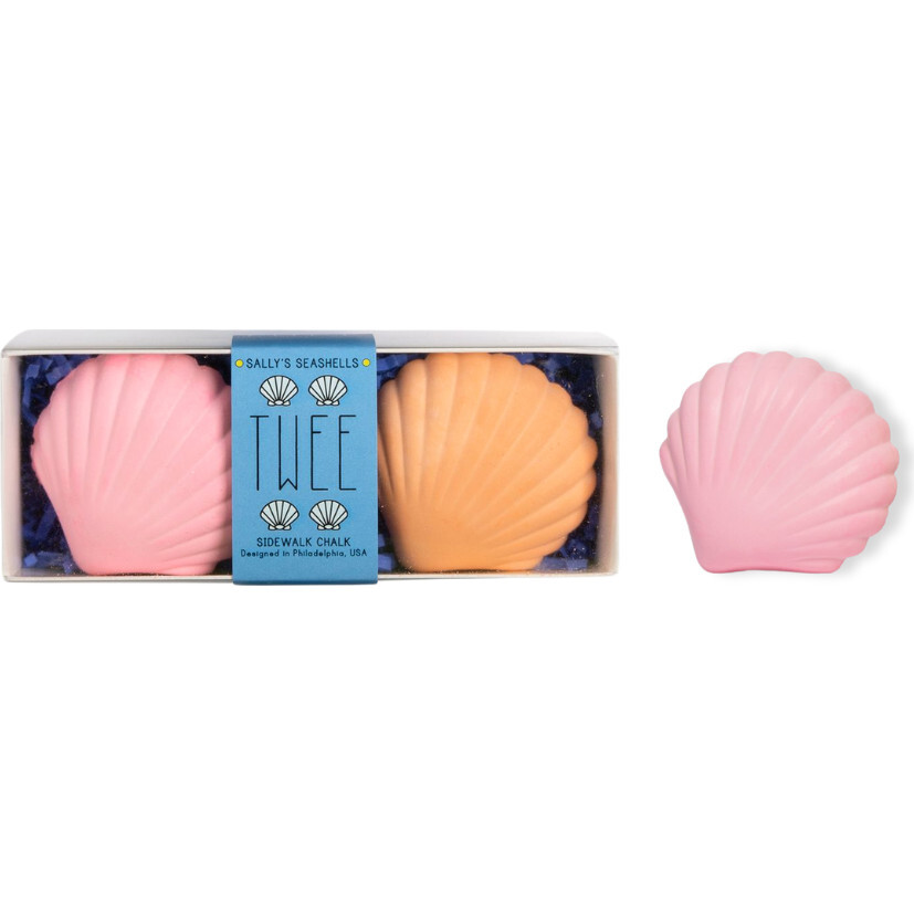TWEE Sally's Seashells Handmade Sidewalk Chalk, Orange and Pink - Arts & Crafts - 1