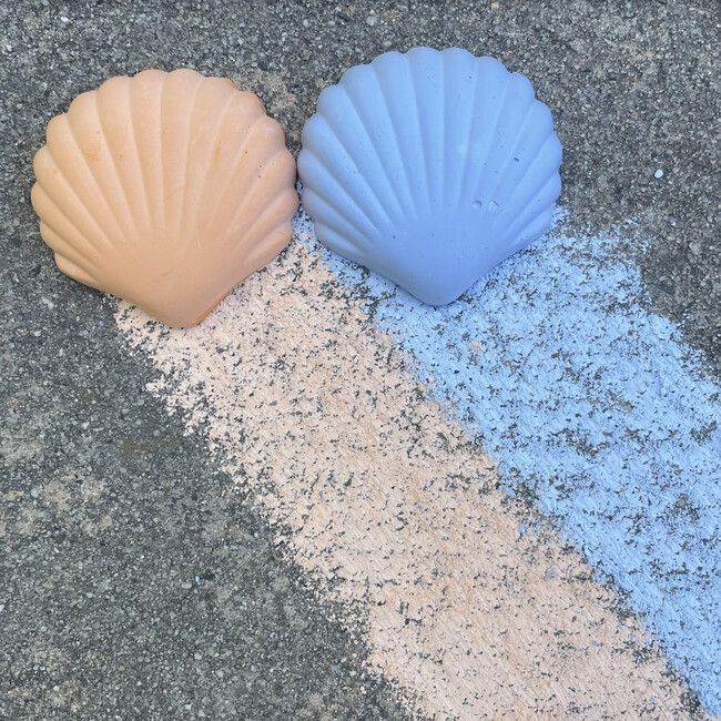 TWEE Sally's Seashells Handmade Sidewalk Chalk, Orange and Blue - Arts & Crafts - 2