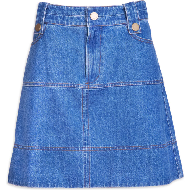 Women's Short Hudie Skirt, Medium Indigo Blue