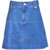 Women's Short Hudie Skirt, Medium Indigo Blue - Skirts - 1 - thumbnail