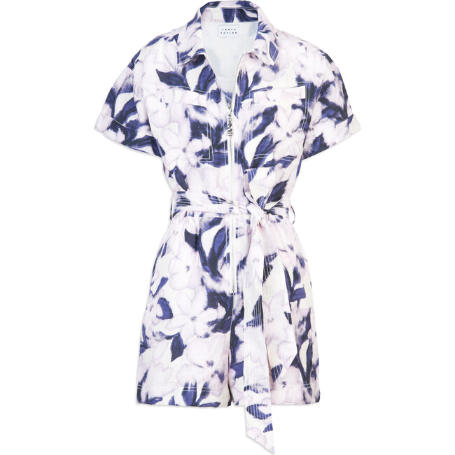 Women's Short Sleeve Skye Romper, Lilac Multi