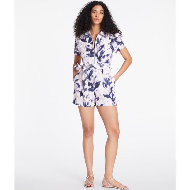 Women's Short Sleeve Skye Romper, Lilac Multi - Rompers - 2