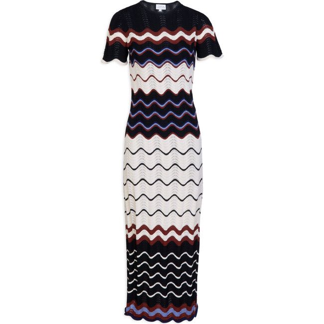 Women's Leighton Knit Dress, Black Cream Multi