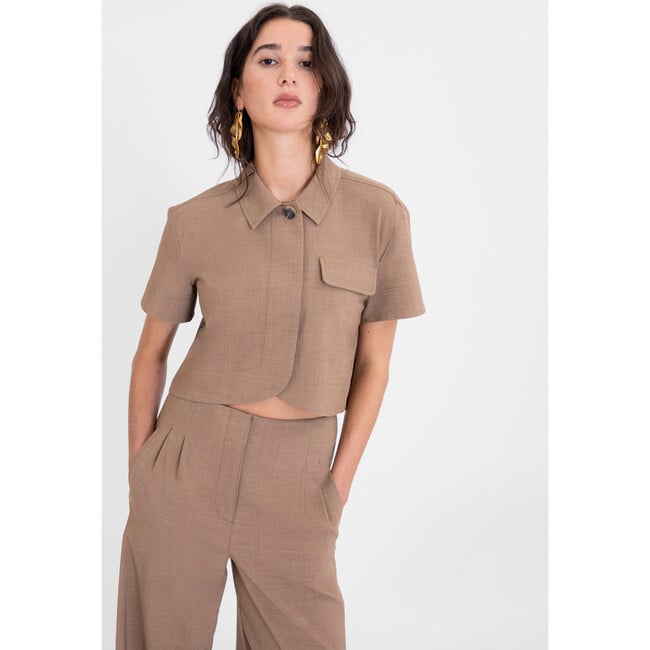 Women's Evelyn Top, Camel - Blouses - 3