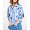 Women's Davina Top, Medium Oxford Blue/Optic White - Blouses - 3