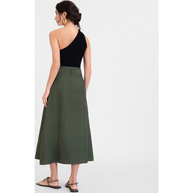 Women's Hudson Skirt, Olive Linen - Skirts - 5