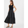 Women's Crew Neck Josephina Dress, Black - Dresses - 4