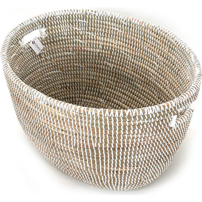 Mbare Oval Storage Basket Monochrome White Large