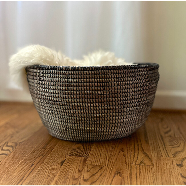 Mbare Oval Storage Basket Monochrome Black Large - Storage - 2