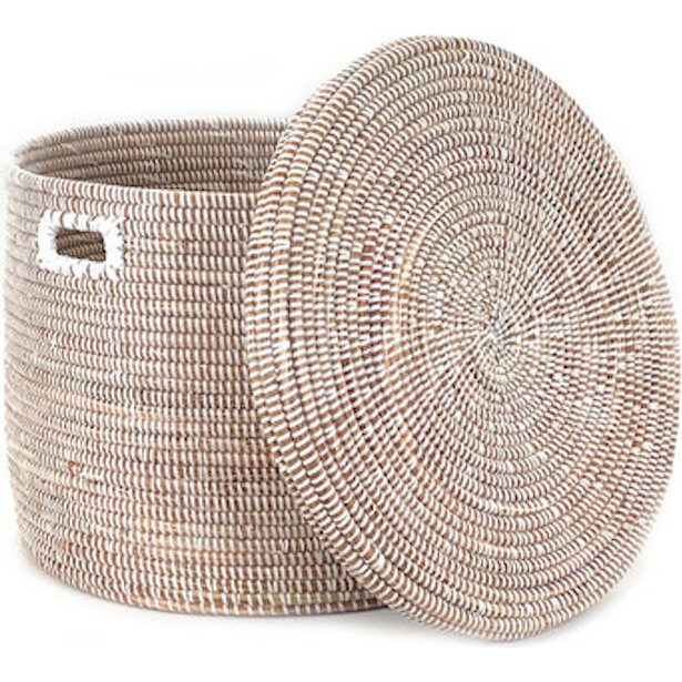 Mbare Flat Lid Storage Basket Monochrome White Low Storage - Storage - 2