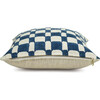 Casa Amarosa Checkered Block Printed Pillow With Insert, Indigo - Decorative Pillows - 4