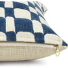 Casa Amarosa Checkered Block Printed Pillow With Insert, Indigo - Decorative Pillows - 5