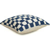 Casa Amarosa Checkered Block Printed Pillow With Insert, Indigo - Decorative Pillows - 6