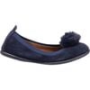 Suede Pom Pom Ballerina, Blue - Flats - 2