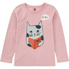 Tea Collection x Maisonette Smarty Cat Double Sided Tee, Zephyr - T-Shirts - 1 - thumbnail