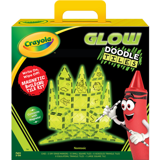 Crayola GLOW Doodle Magnetic Tiles 30-Piece Set