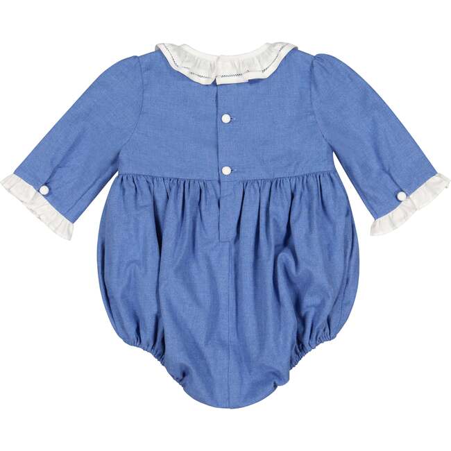 Heidi Winter Long Sleeve Smocked Bubble, Blue - Rompers - 4