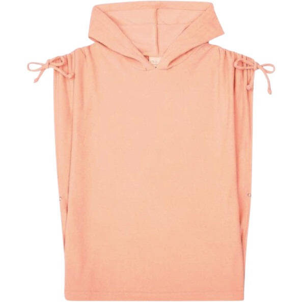 Summer Adjustable Tie Snap Closure Poncho, Apricot