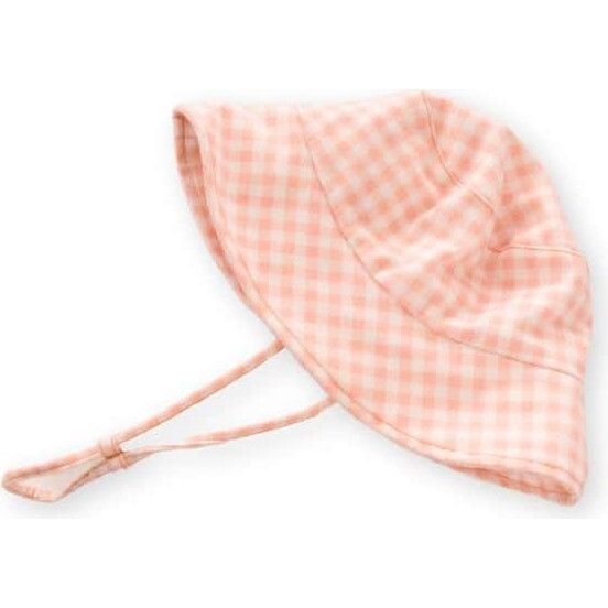 Vali Gingham Adjustable Tie Bucket Hat, Apricot