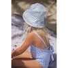 Vali Gingham Adjustable Tie Bucket Hat, Azure - Hats - 2