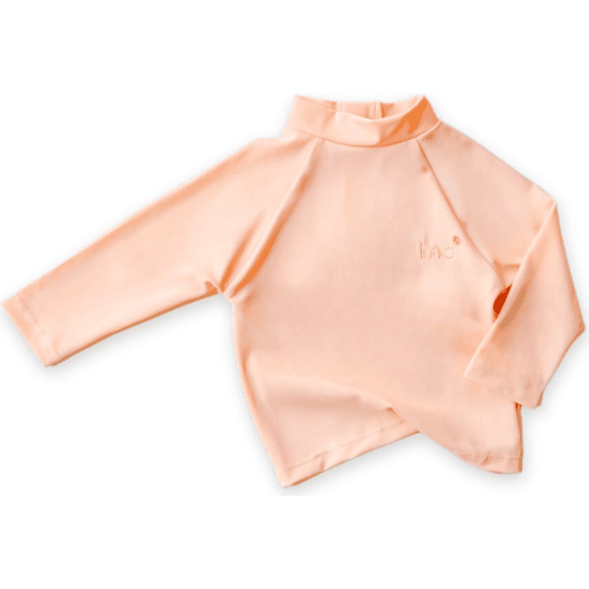 Nella High Neck Long Sleeve Rash Shirt, Peach Blossom - Rash Guards - 1