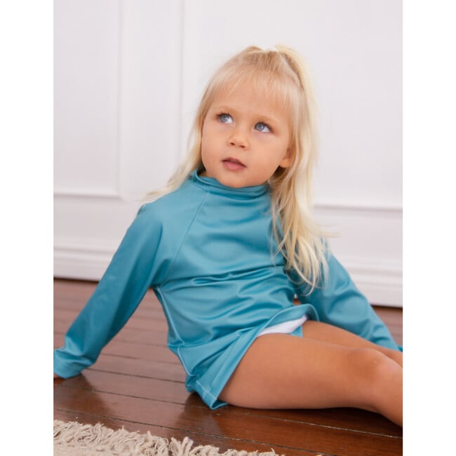 Nella High Neck Long Sleeve Rash Shirt, Mint - Rash Guards - 2