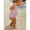 Mara Gingham Adjustable Straps One-Piece Swimsuit, Apricot - One Pieces - 2